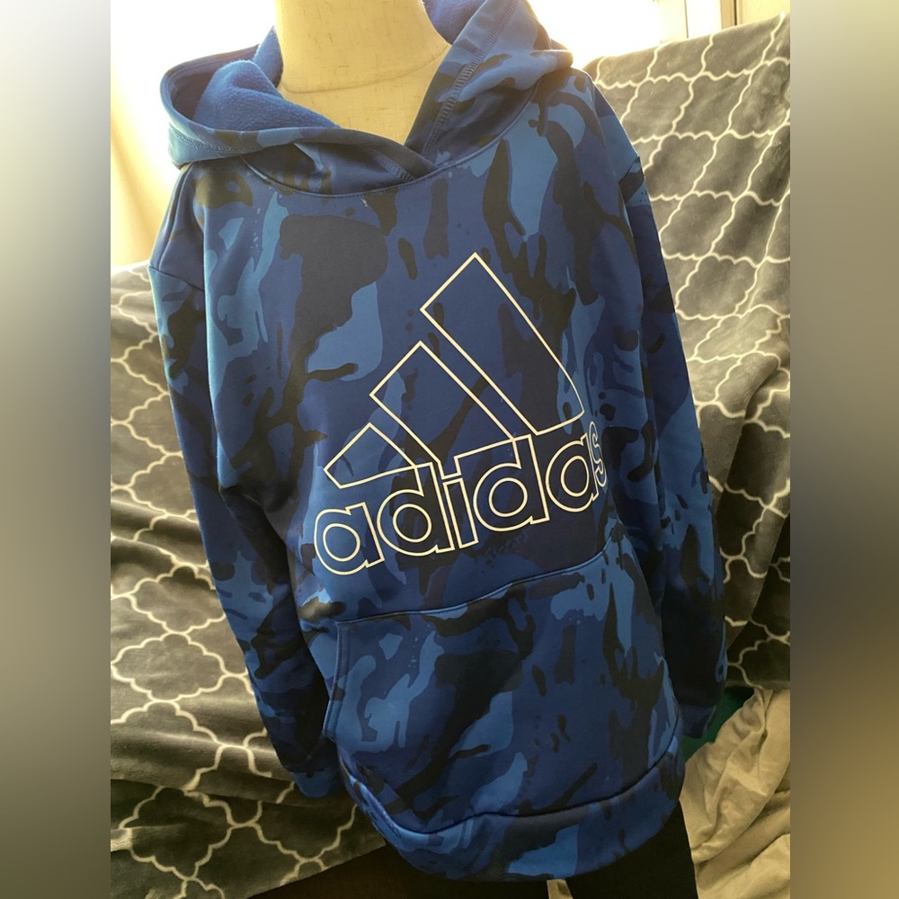 Adidas M(10/12) Blue Camo Hoodie